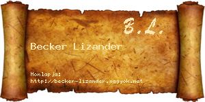 Becker Lizander névjegykártya